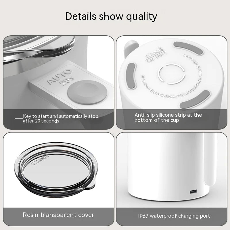 Smart Rechargeable Magnetic Automatic Mixing Coffee Cup 