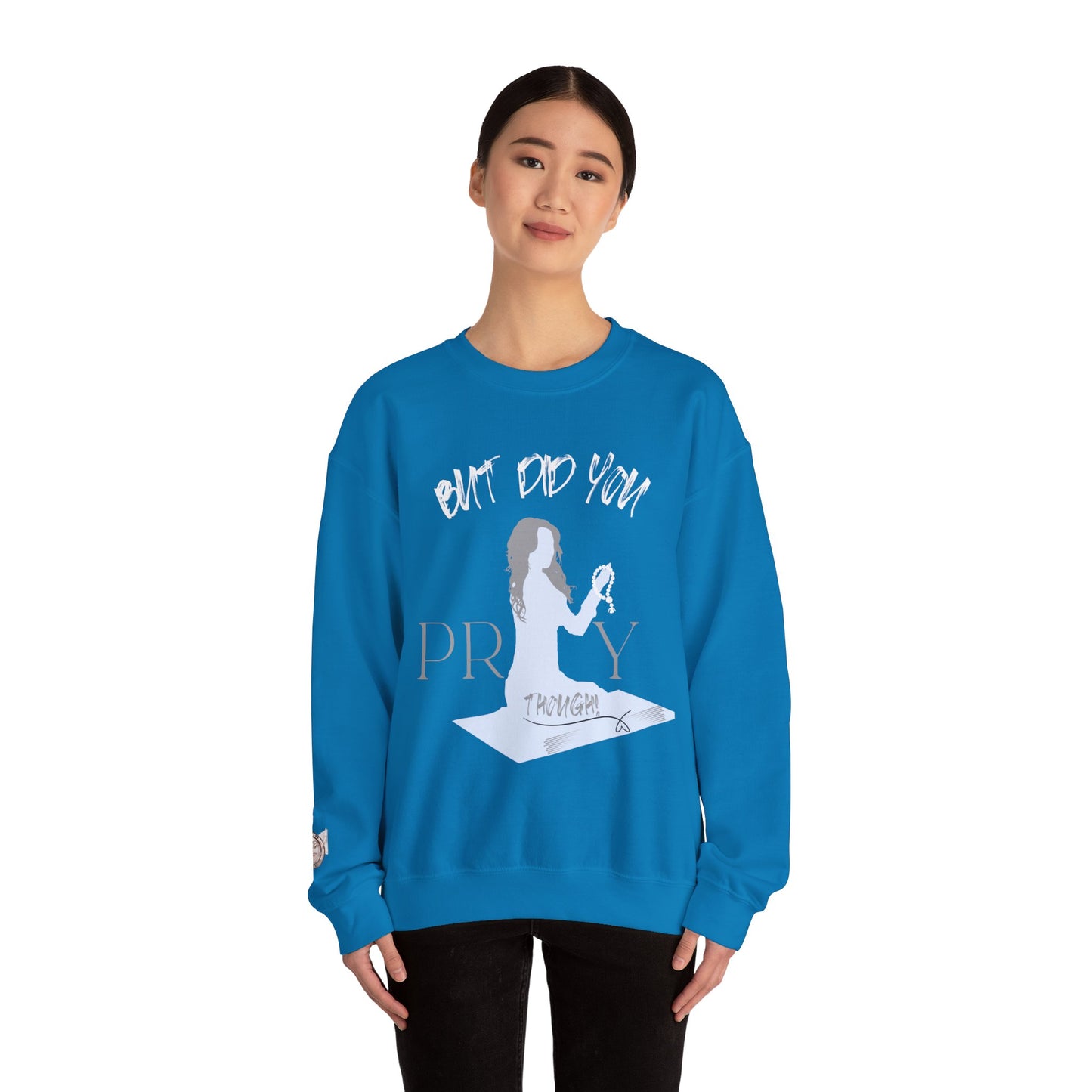 Motivational Crewneck Sweatshirt - "Pray Through" Inspirational Design