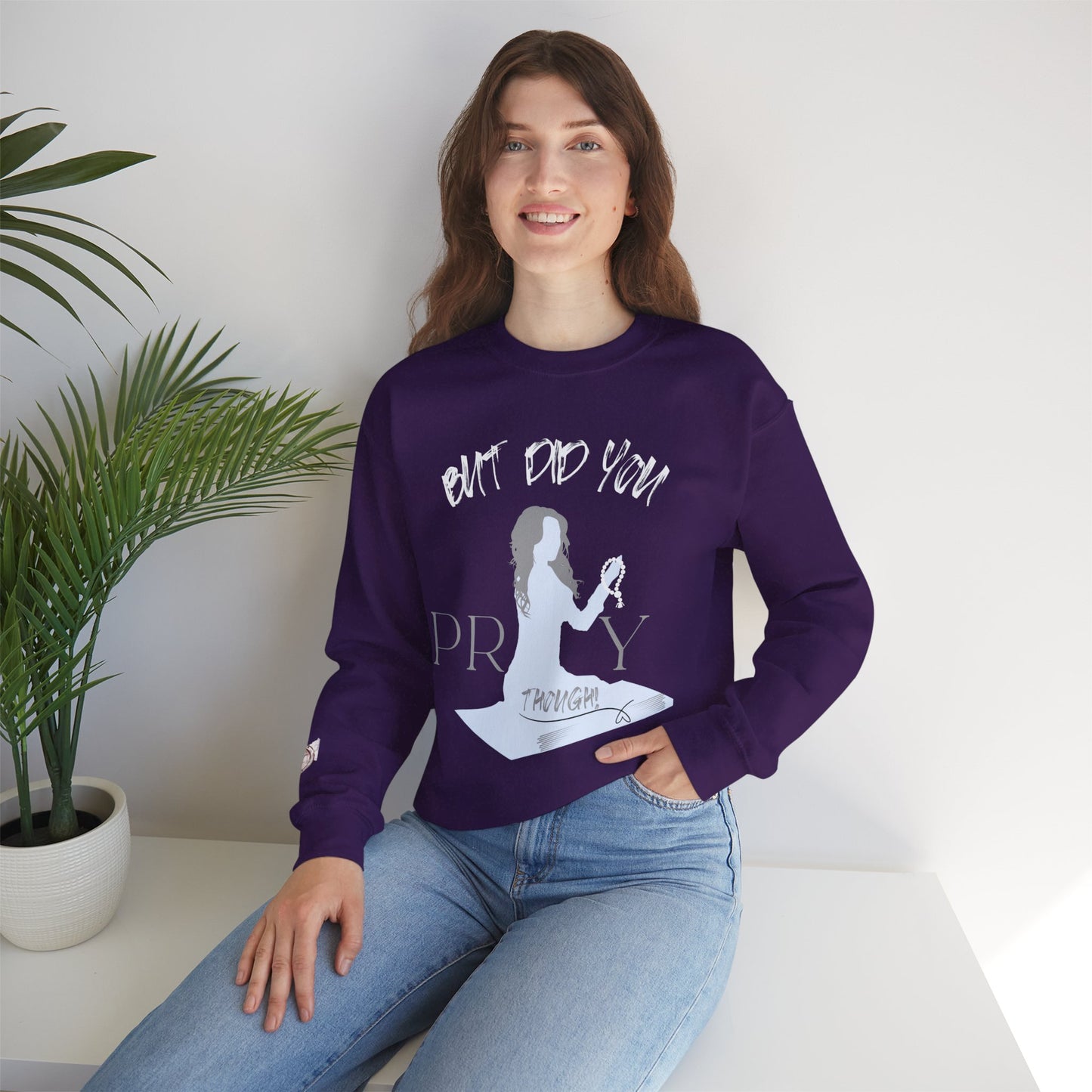 Motivational Crewneck Sweatshirt - "Pray Through" Inspirational Design