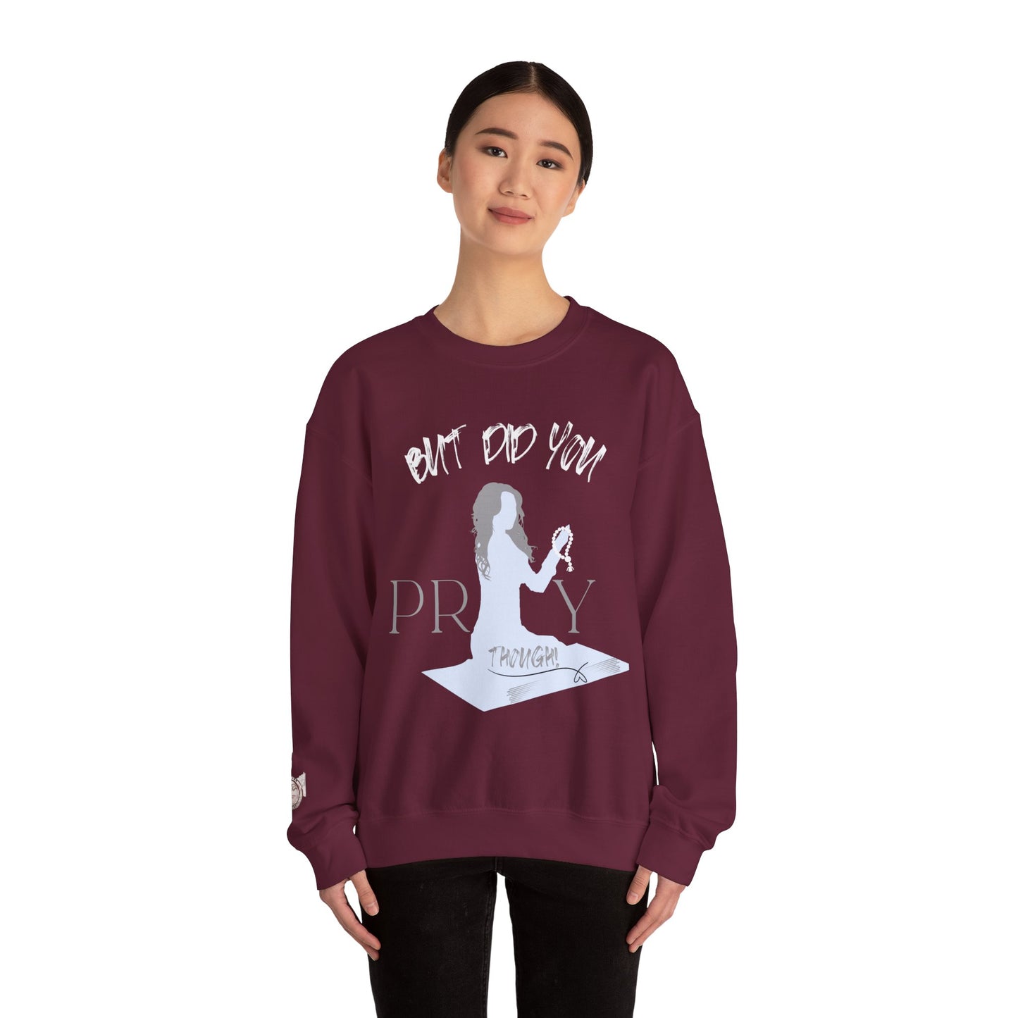 Motivational Crewneck Sweatshirt - "Pray Through" Inspirational Design