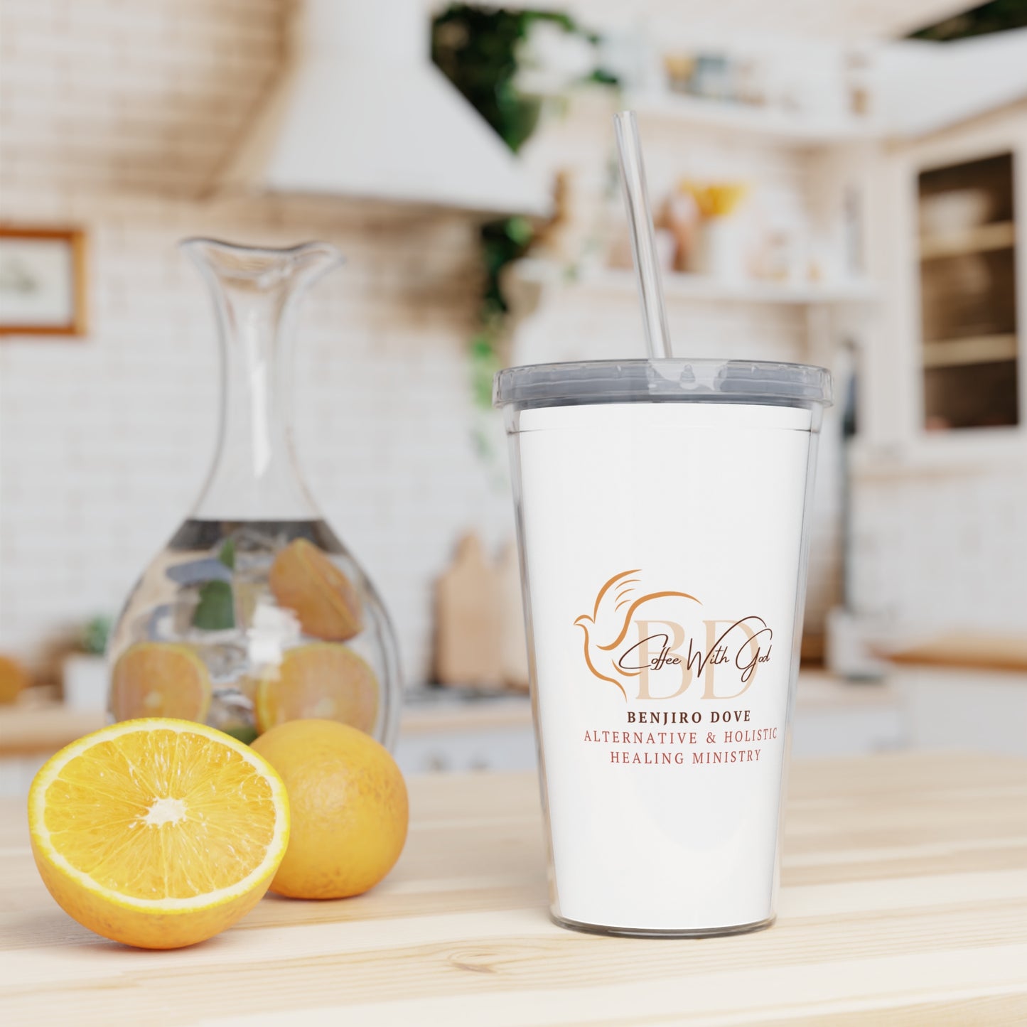 Plastic Tumbler with Straw