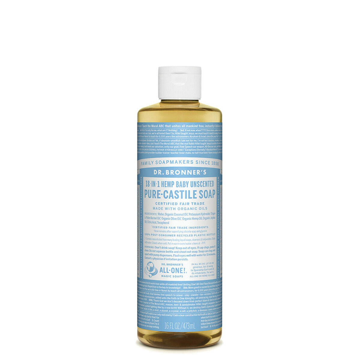 NEW Dr. Bronner'S Hemp Pure-Castile Soap Liquid 473Ml 18-In-1 All Scent Bronners