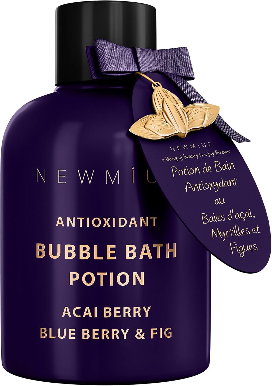 Antioxidant Bubble Bath Long Lasting Foam with Acai Berry Blueberry Fig Essential Oils Detox Hydrating Relaxing Stress Relief Self Care Spa Gift