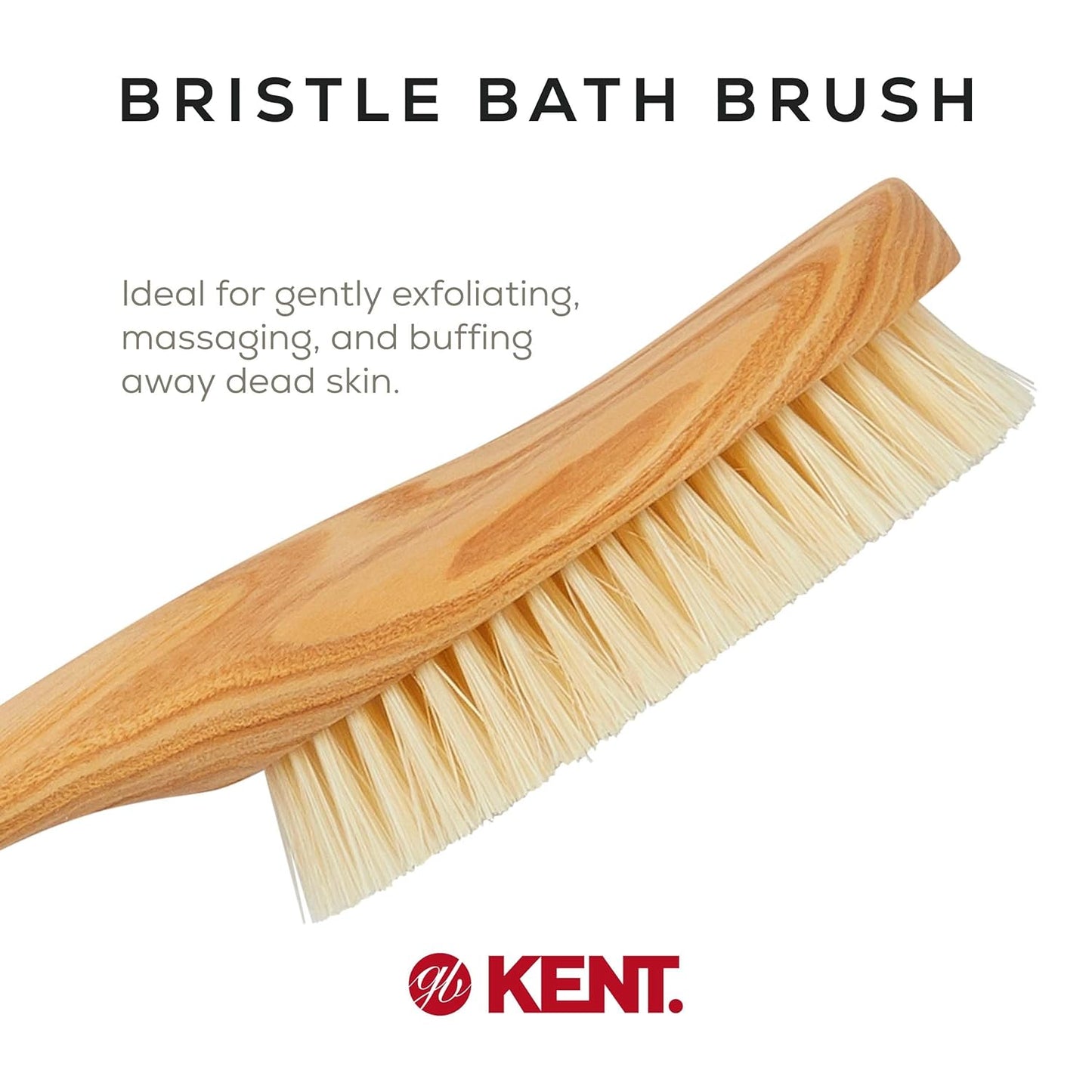 FD10 Ashwood Back Scrubber for Shower Bath Brush and Body Scrubber Exfoliator - Boar Bristle Shower Brush for Body for Men and Women -  Brush Back Scrubbers for Use in Shower Made in England