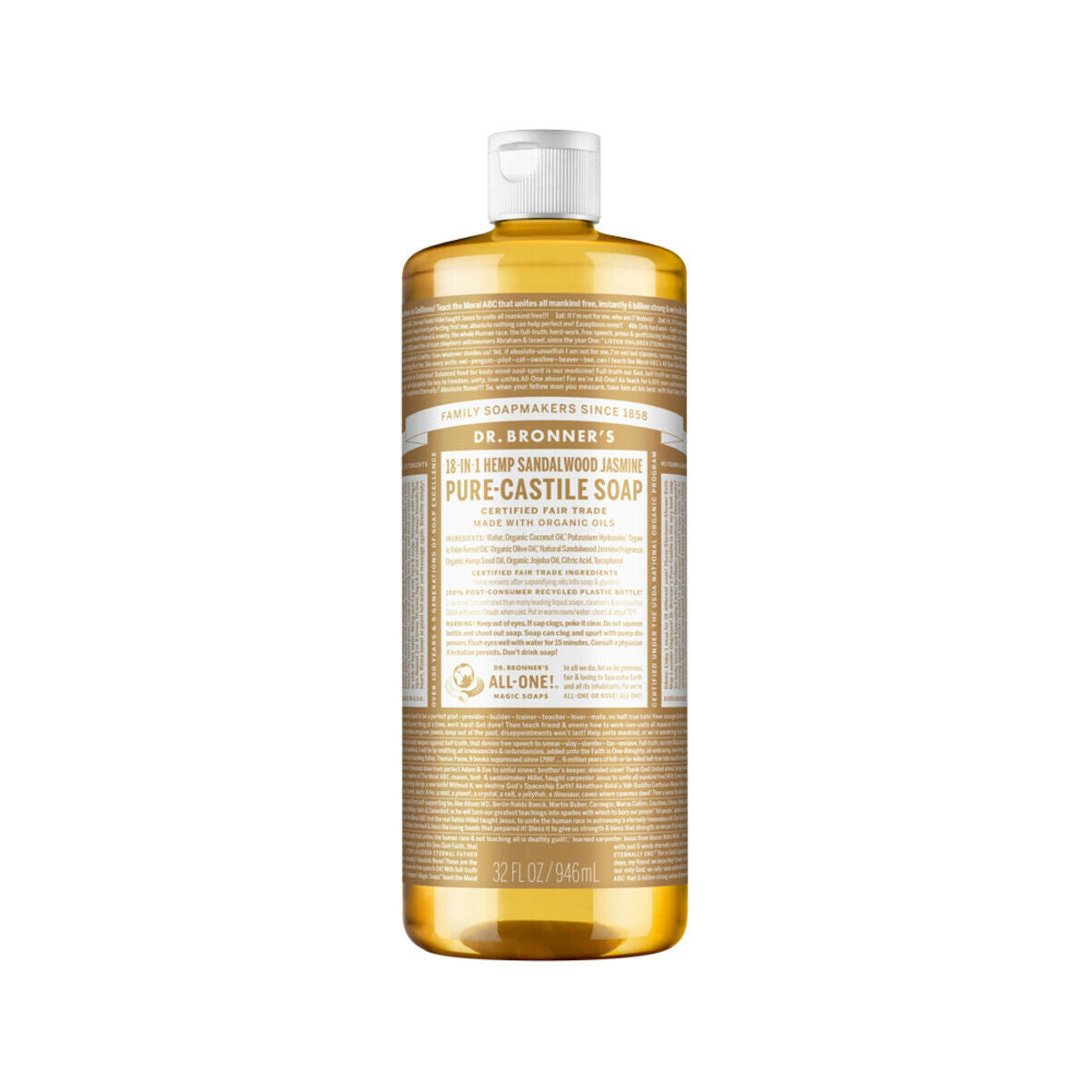 Dr. Bronner'S Pure-Castile Soap Liquid Sandalwood Jasmine 946Ml Dr Bronners