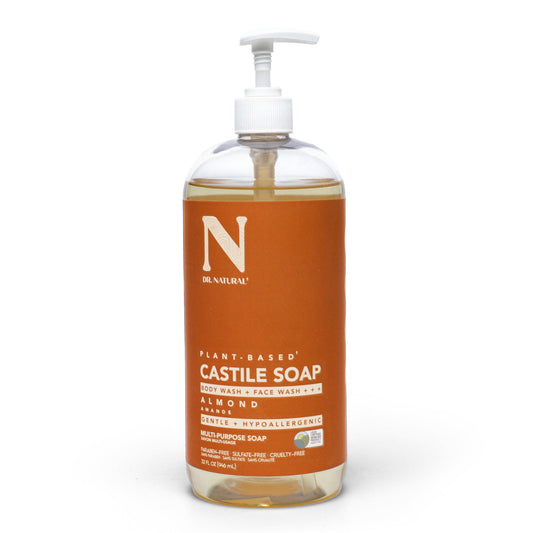 Castile Liquid Soap, Multipurpose Liquid Soap, Almond, 32 Oz