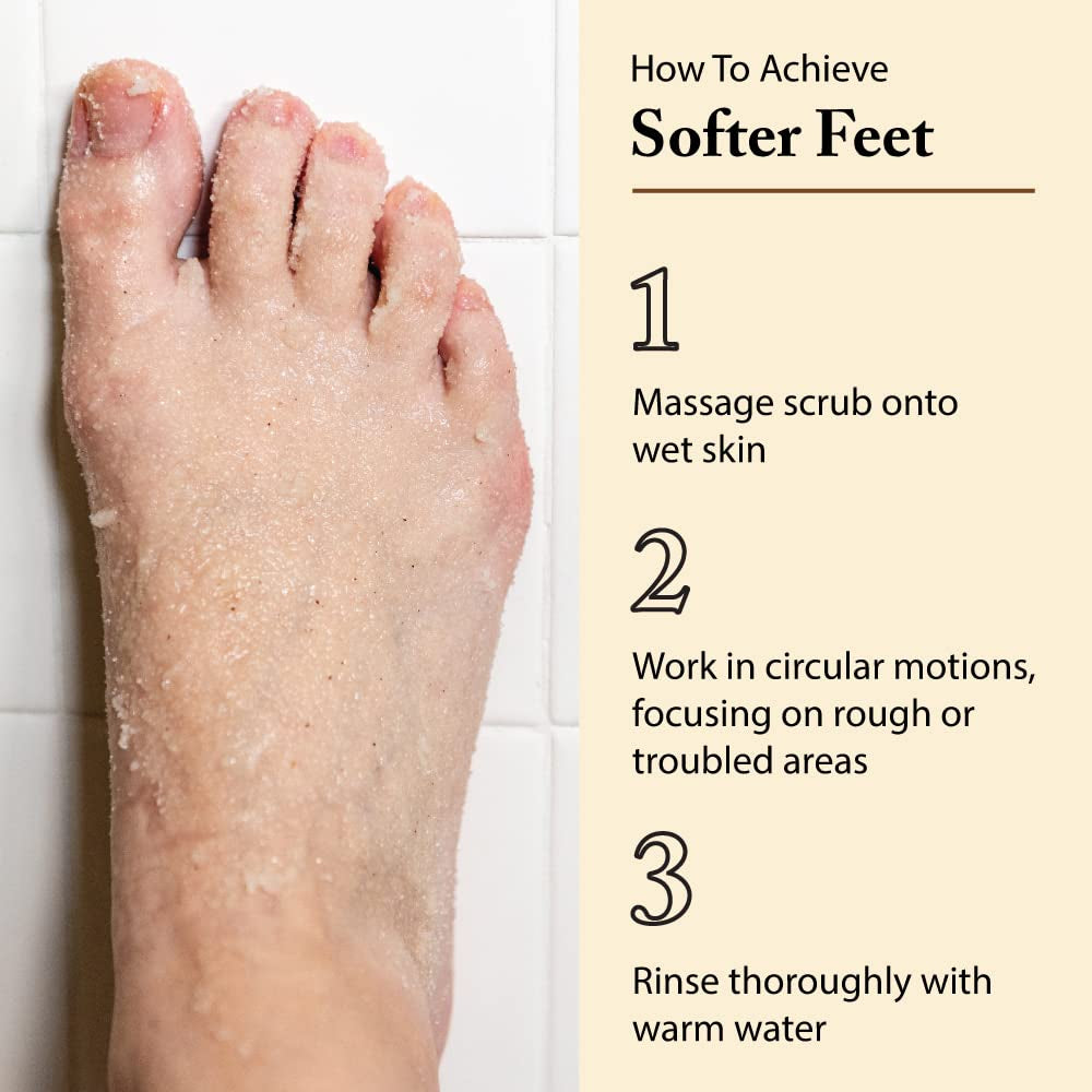 Exfoliating Foot Scrub & Pumice Stone Set – Sea Salt Foot Scrub & Natural Volcanic Pumice Stone, Cleansing Foot Care Kit
