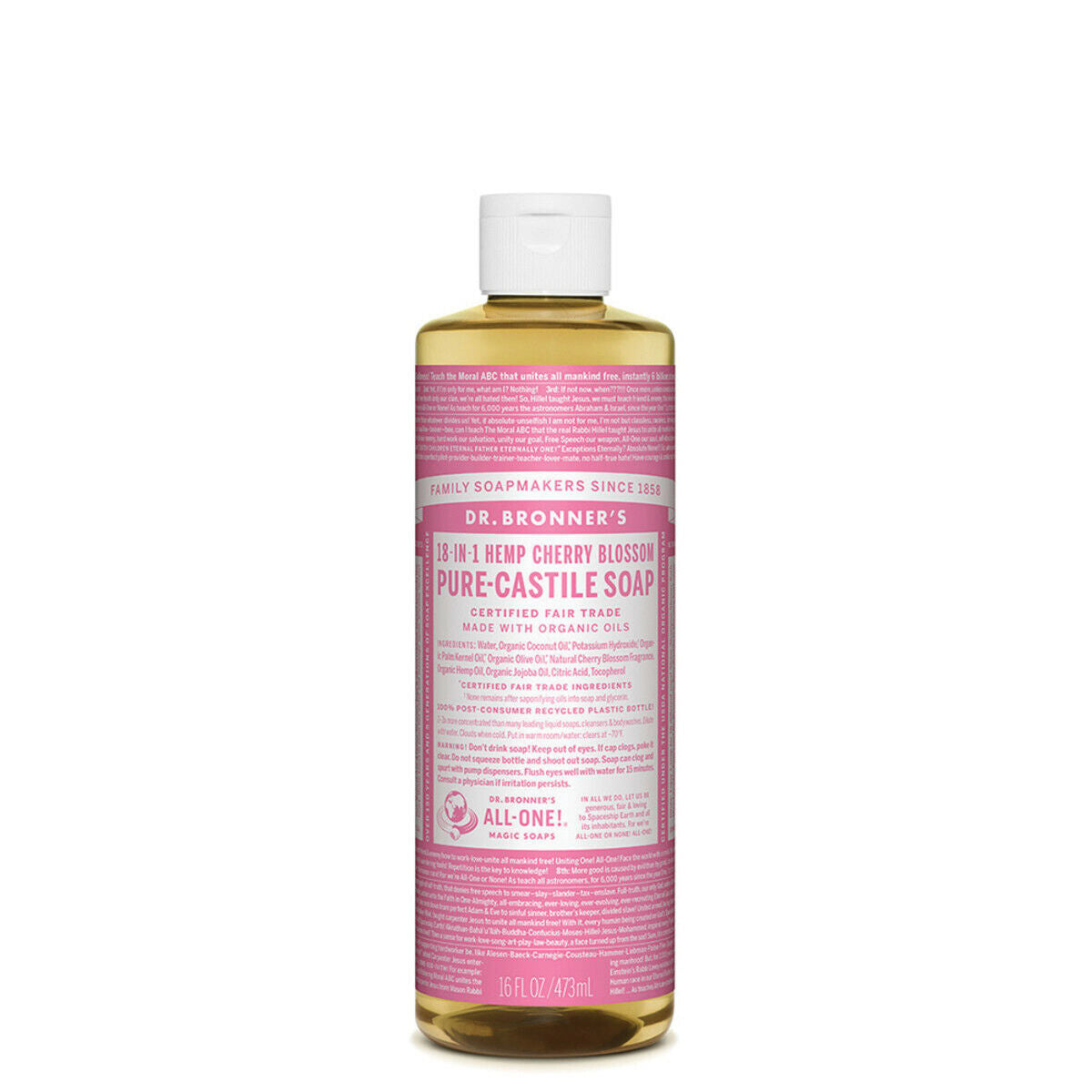 NEW Dr. Bronner'S Hemp Pure-Castile Soap Liquid 473Ml 18-In-1 All Scent Bronners