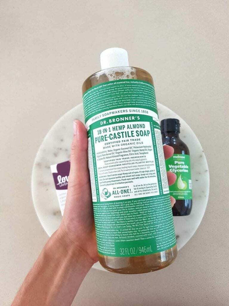 NEW Dr. Bronners Pure-Castile Soap Liquid 18-In-1 Hemp Almond 946Ml Dr Bronner'S