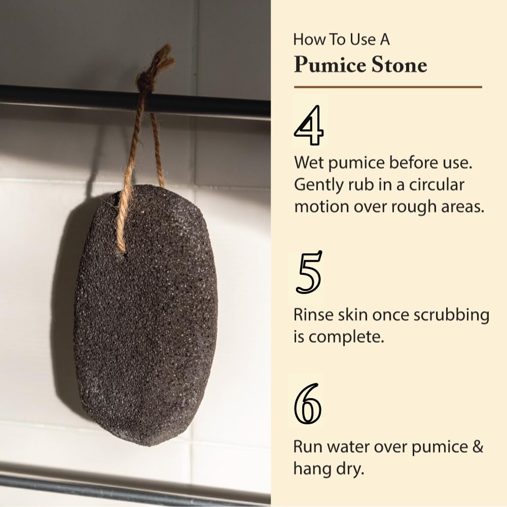 Exfoliating Foot Scrub & Pumice Stone Set – Sea Salt Foot Scrub & Natural Volcanic Pumice Stone, Cleansing Foot Care Kit