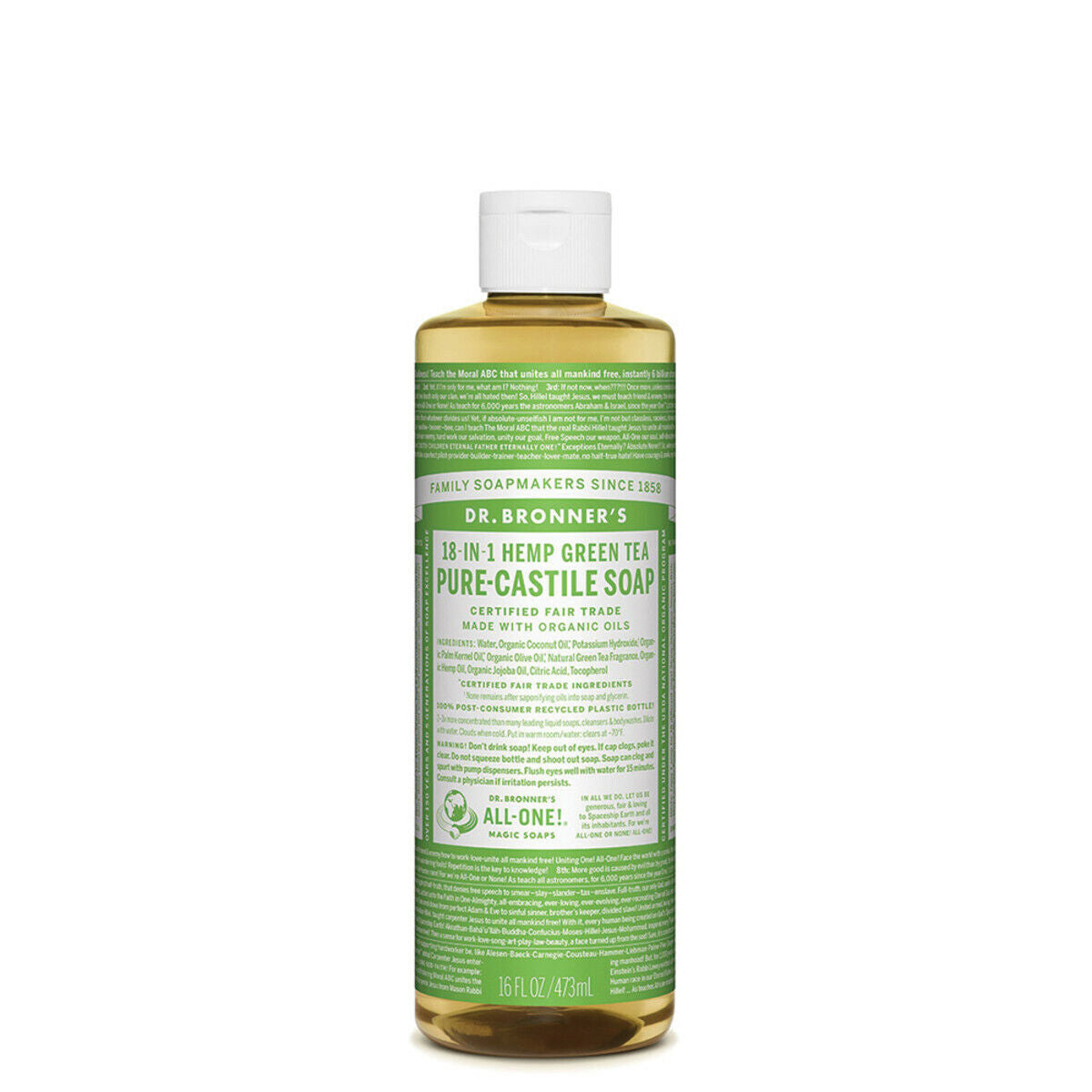 NEW Dr. Bronner'S Hemp Pure-Castile Soap Liquid 473Ml 18-In-1 All Scent Bronners