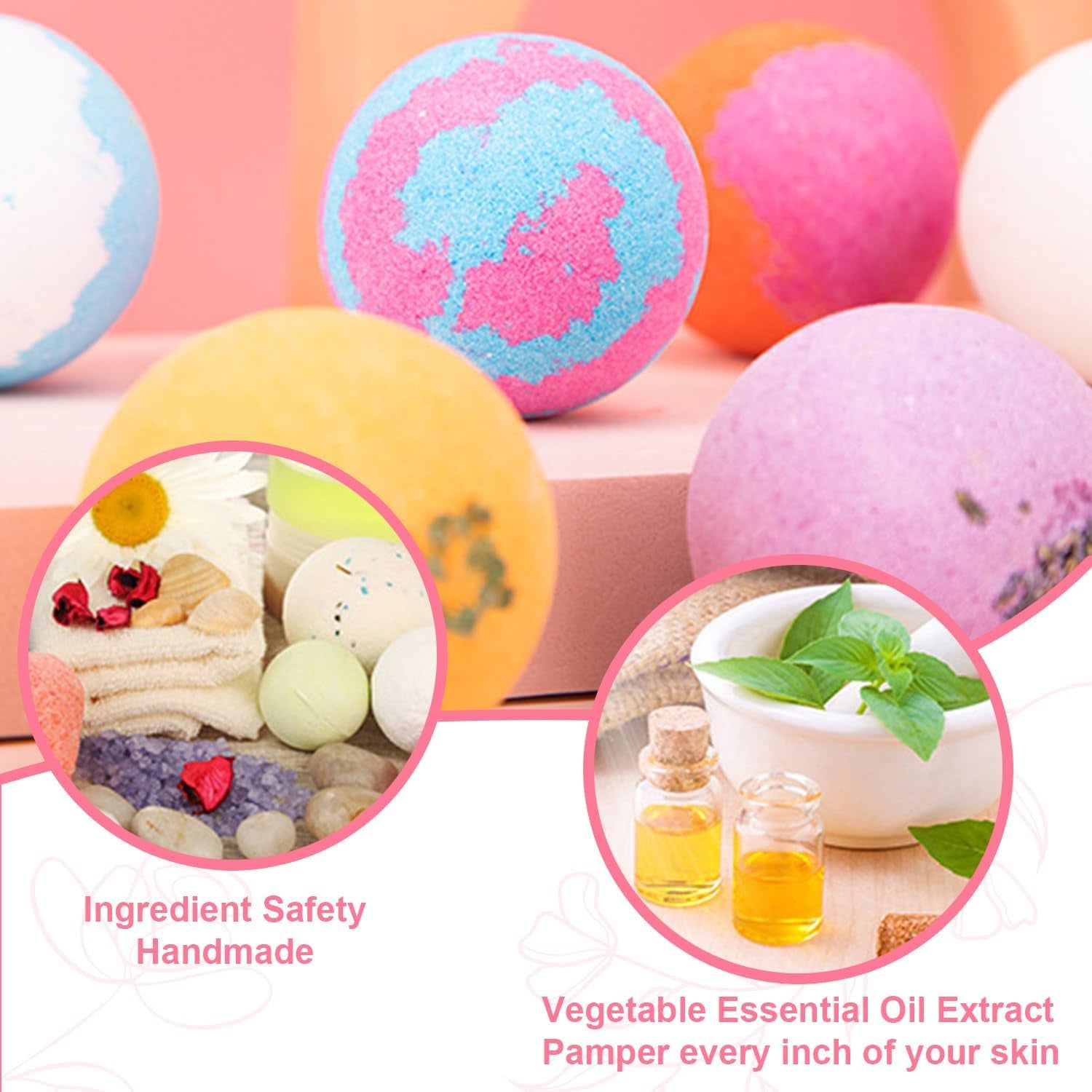  Bath Bombs Set, 12 Pack Bath Bombs Salt Balls with Shea & Coco Butter Dry Skin Moisturize, Relaxing Spa Day 